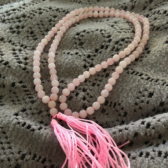 Rose Quarts  Chrystal  mala New - Picture 2 of 3
